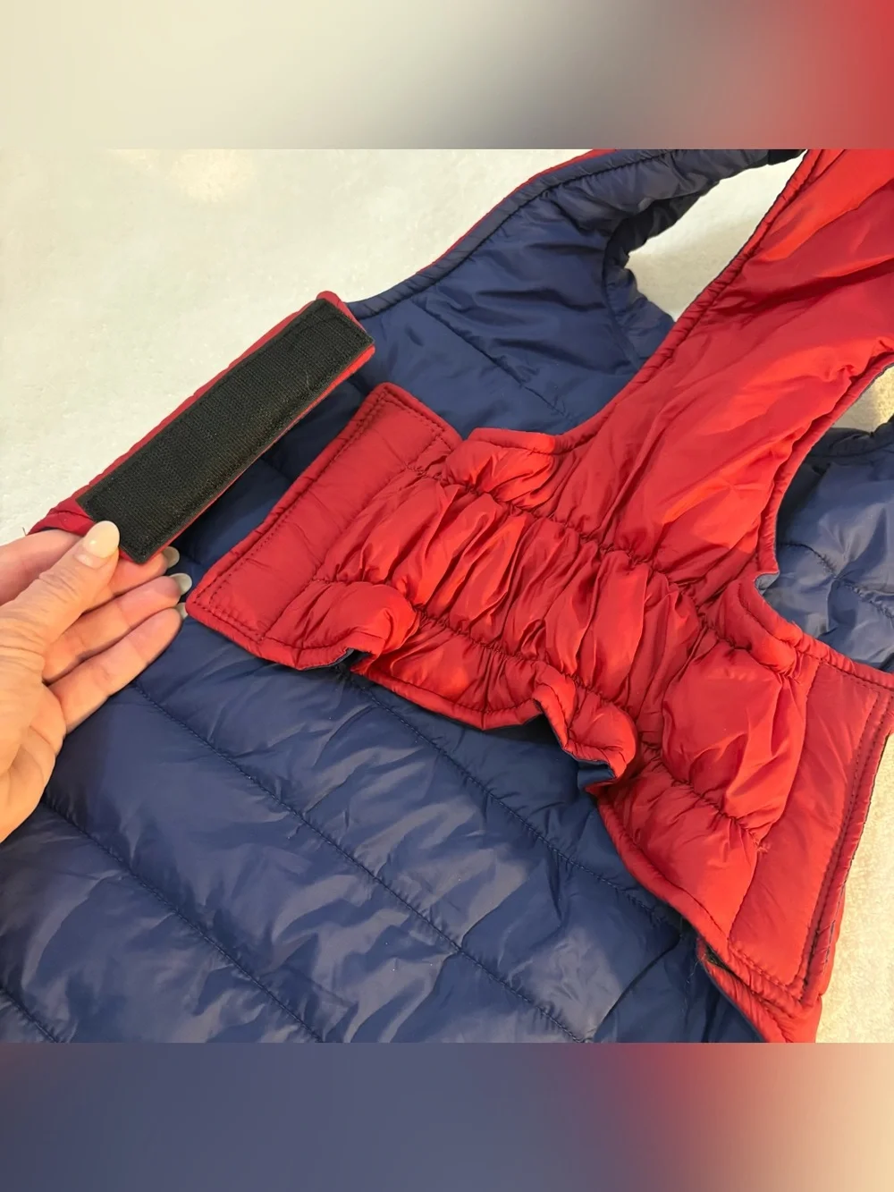 NWT Reversible XL Puffer Vest Dog Coat Water Windproof Dog Jacket Maroon Navy